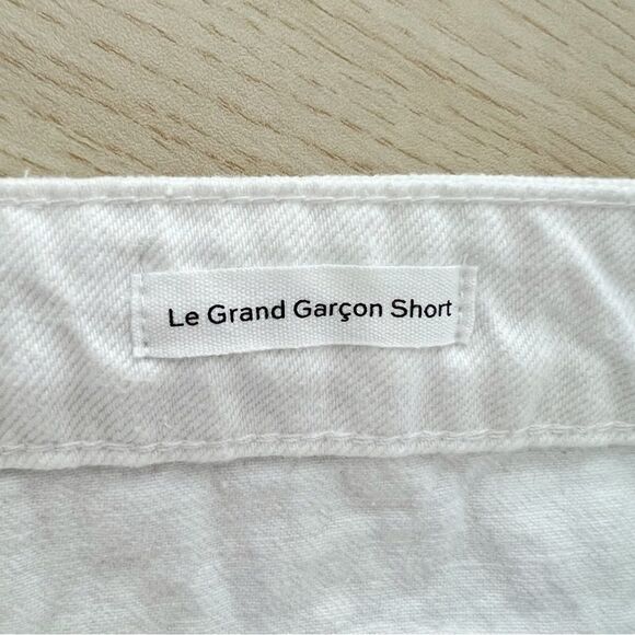 NEW Frame Le Grand Garcon Raw Hem Denim Short White Sz 34 - Picture 14 of 15